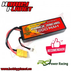 BATERIA LIPO POWER RACING 7200mAh 7.4 V 120C -  2S